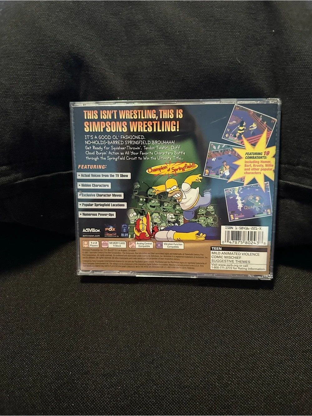 Sony PlayStation The Simpsons Wrestling - Yellow, Black, Blue